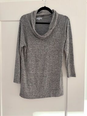 Eighty Eight Heather Gray Cowl Neck Sweater